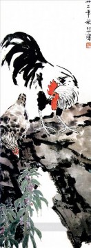Xu Beihong polla y gallina viejo chino Pinturas al óleo